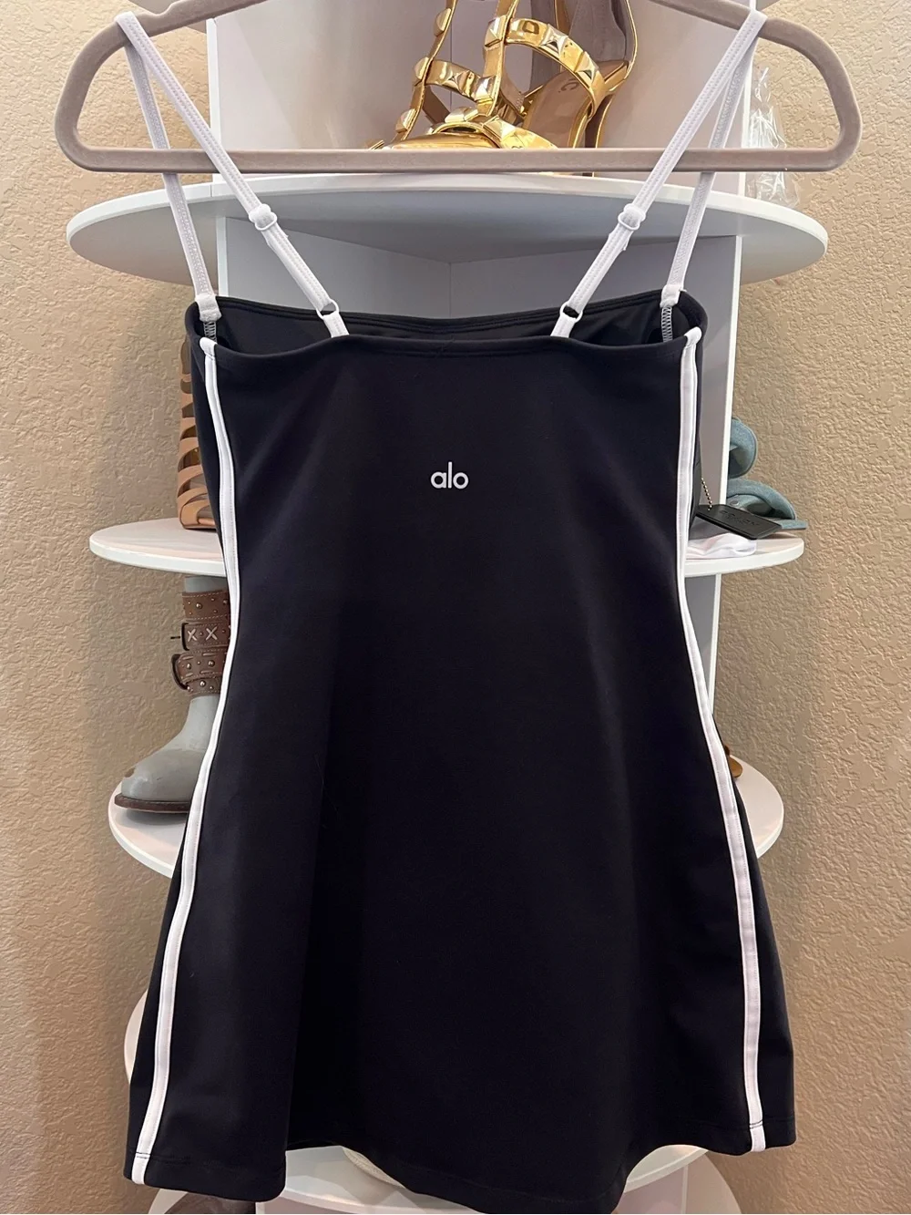 ALO Airbrush Streamlined Dress Black & White Size Small Excellent Condition!